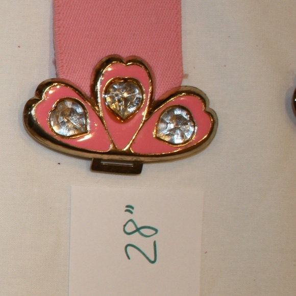 ??  Vintage Flamingo Pink Flower Rhinestone Elastic Bling Belt 25-28\